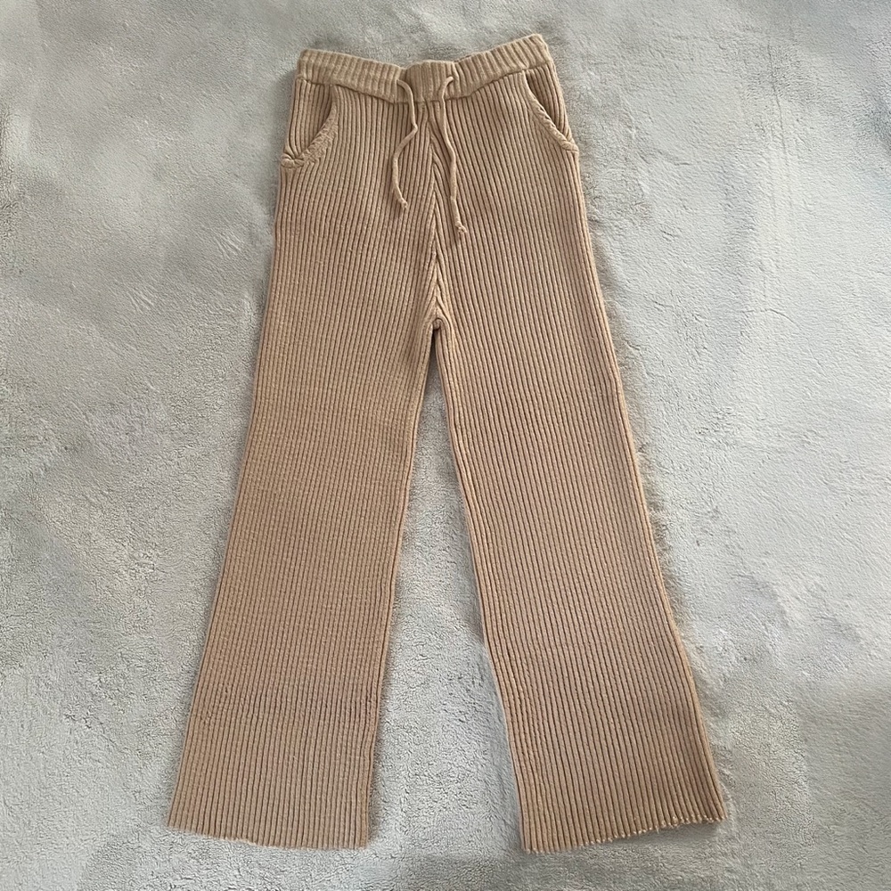 Athina - Ribbed Wide Leg Sweatpants